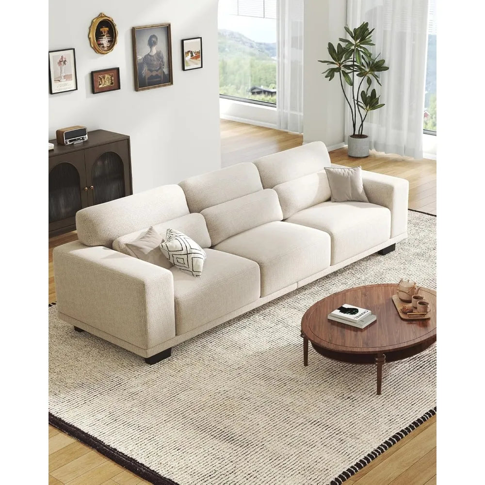 89" 3-Seater Sofa – Deep Seat & Wide Armrest Couch