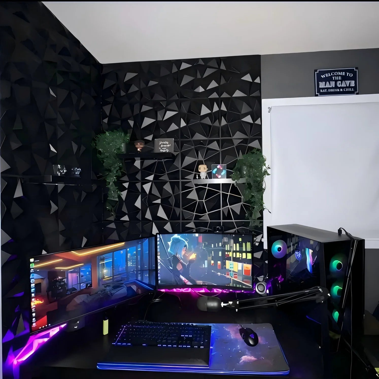 20PCS 3D Wall Panels – 30x30cm Indoor Wall Decor Tiles