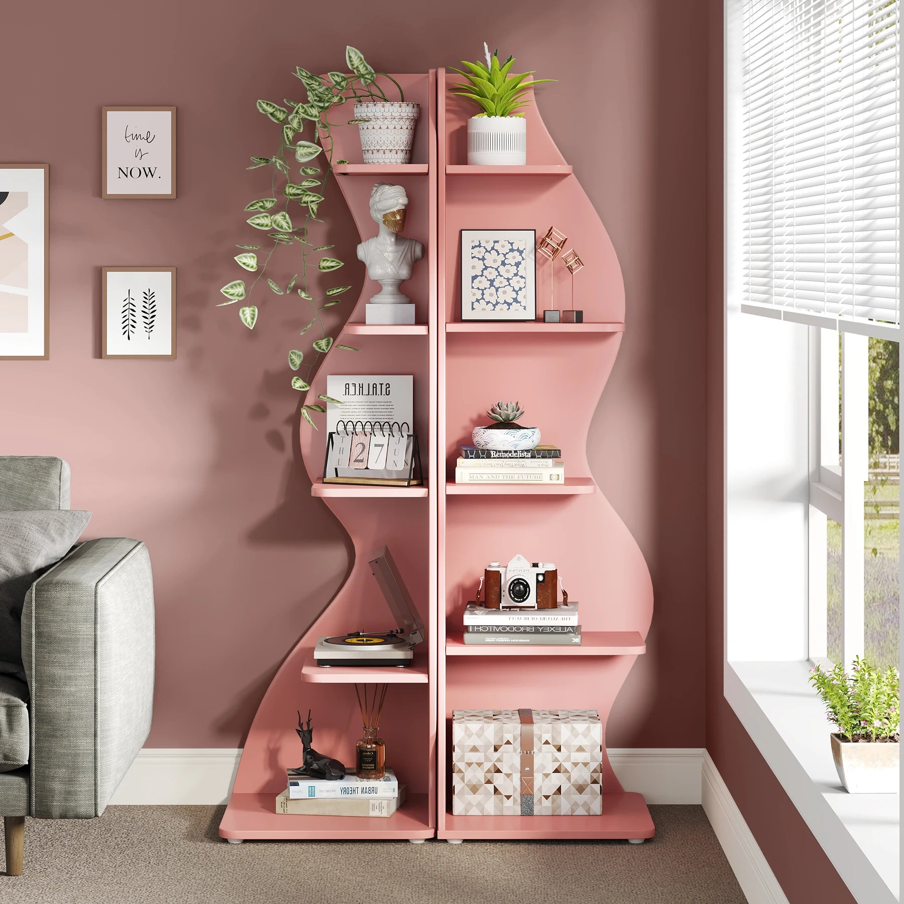 Tribesigns 5-Tier Modern Corner Bookshelf