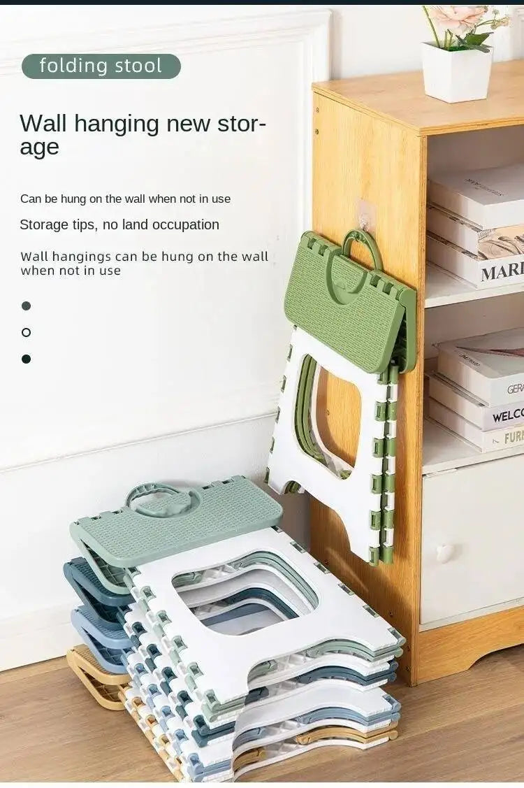 Thickened Plastic Folding Stool for Indoor and Outdoor Use