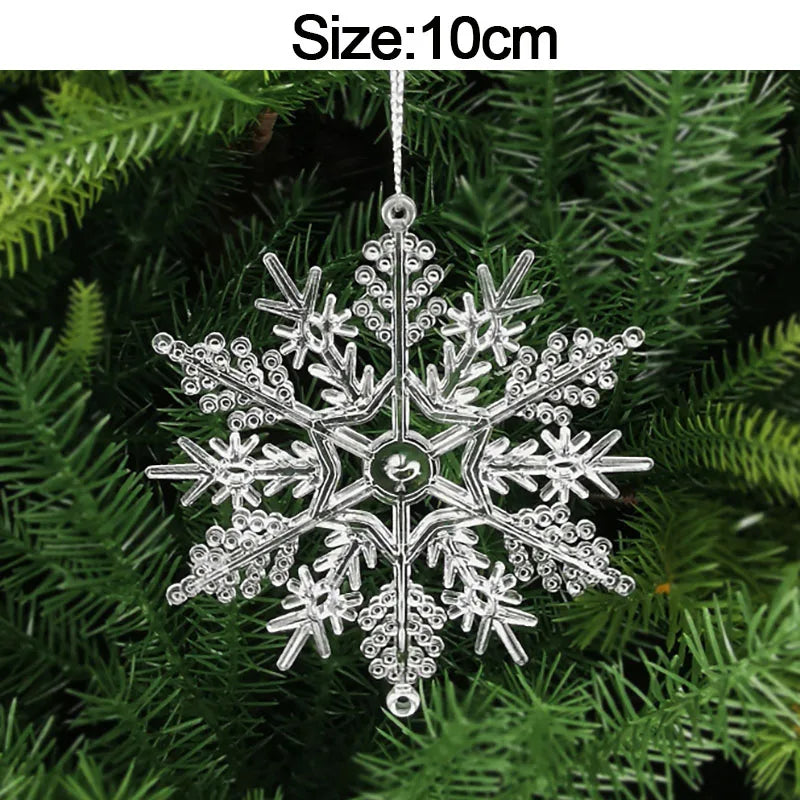 5PCS Crystal Acrylic Christmas Ornaments – Snowflake, Elk & Snowman