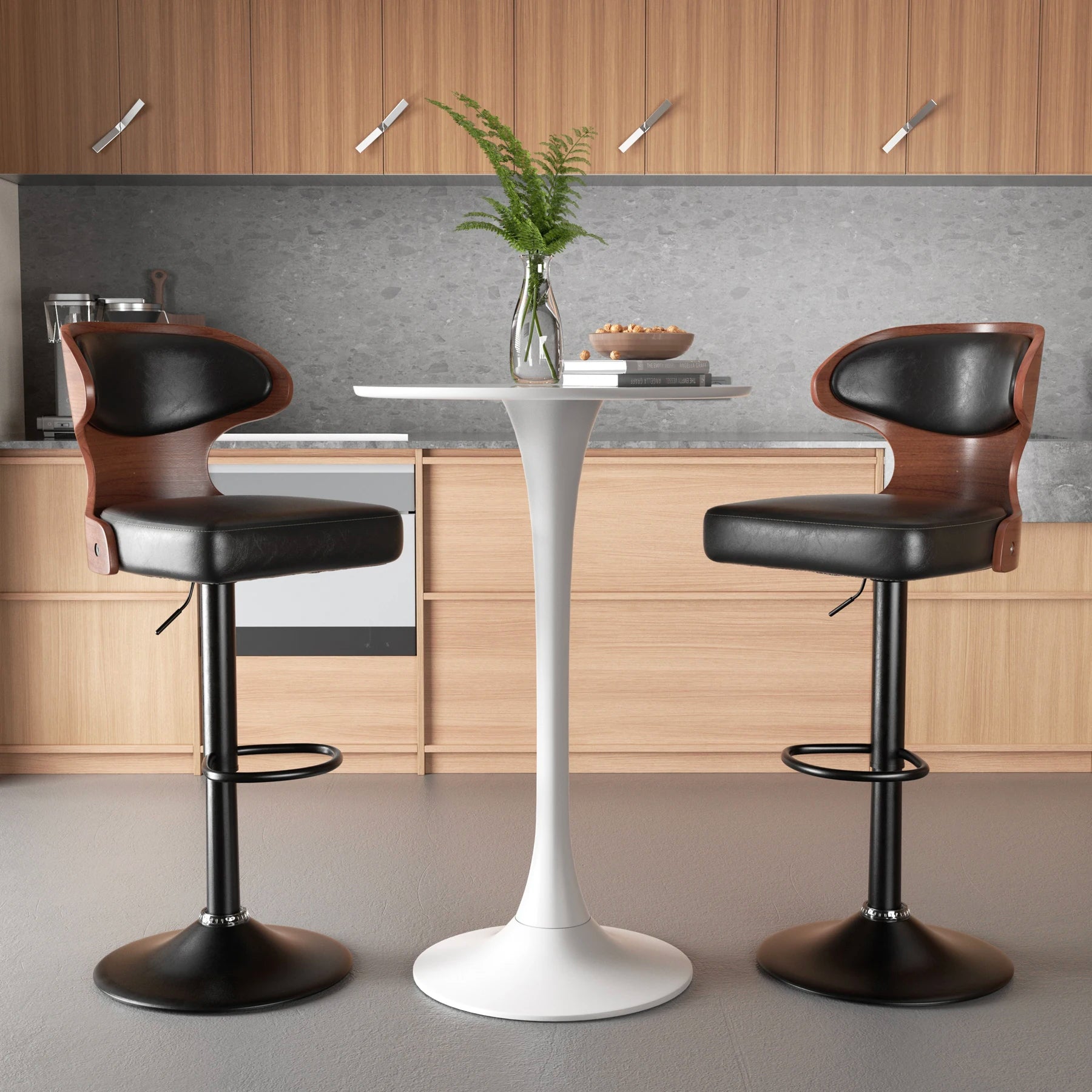 2PCS Bar Stools with Backrest – Soft Cushion Dining Chairs